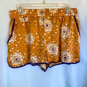 Gorgeous gold and purple silk shorts by Zara woman